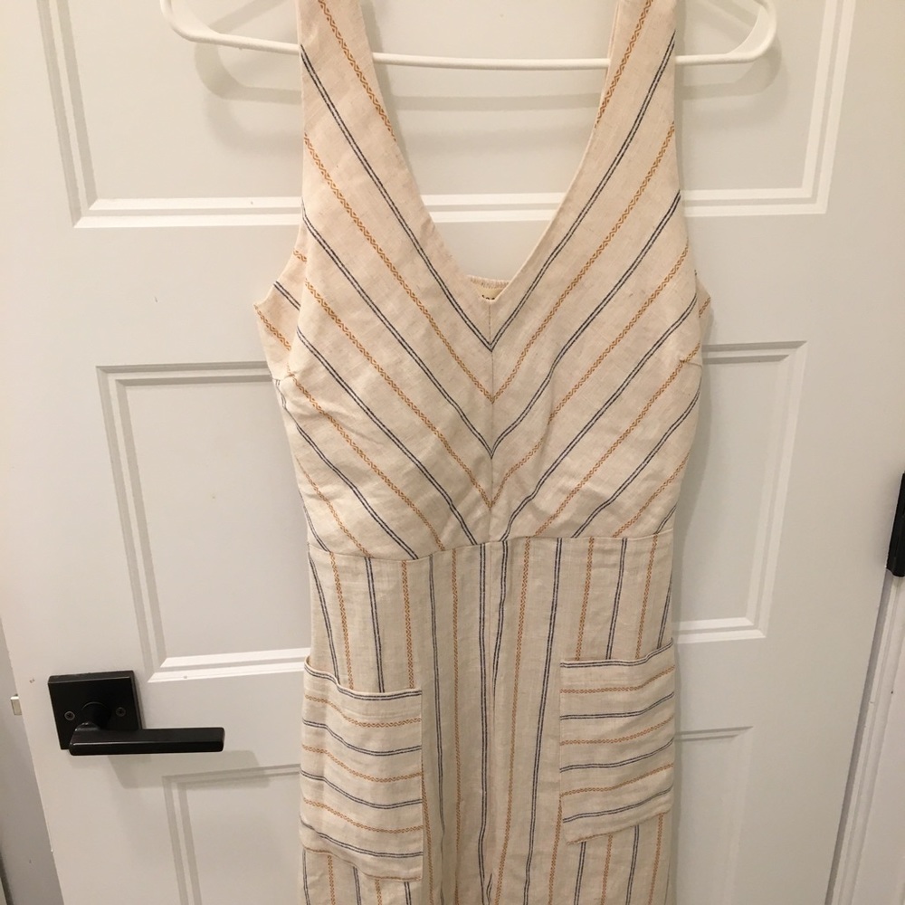 Monteau Tan Striped Midi Dress